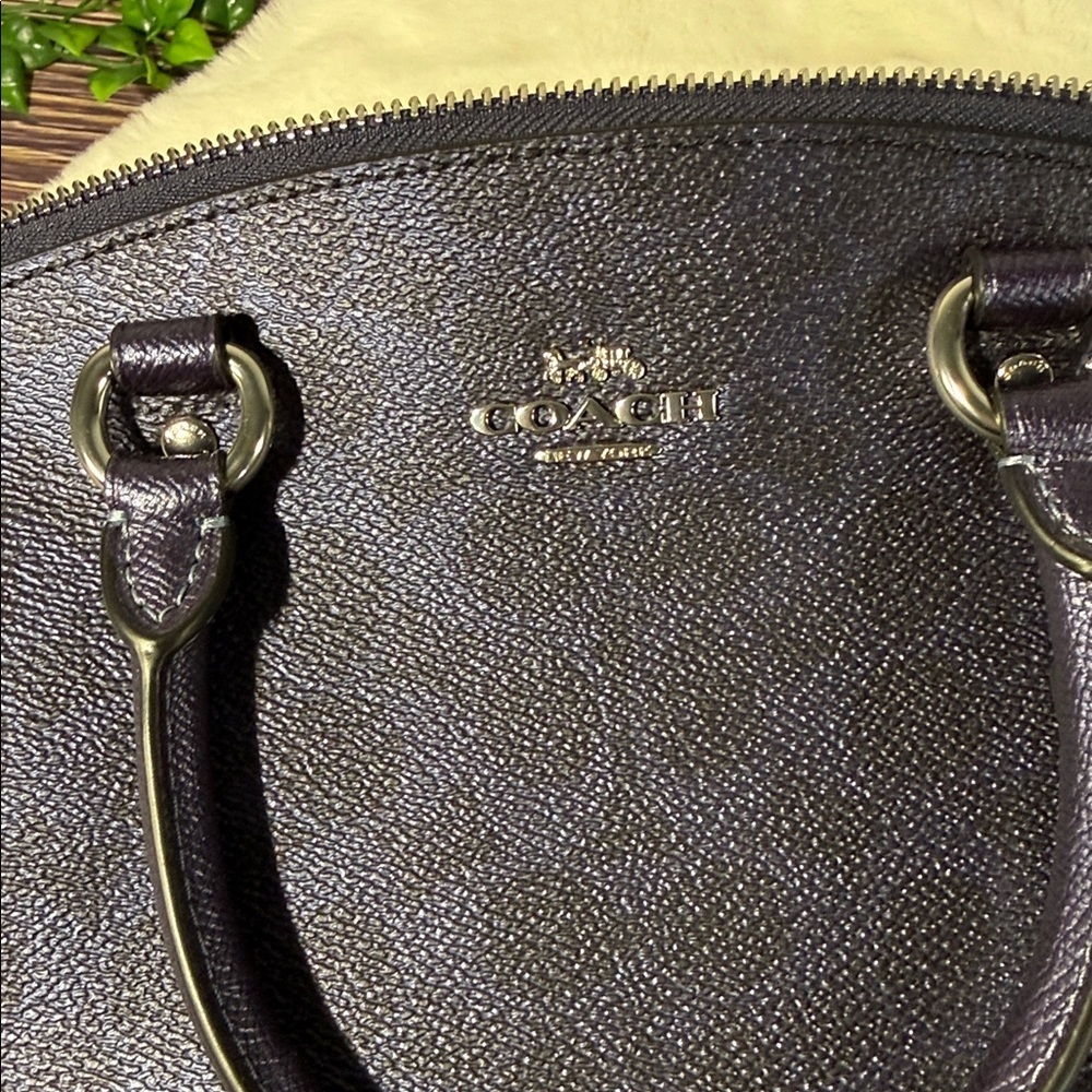 NWT COACH Navy Dark Blue logo print Sadie Satchel, Wristlet, Dust bag BUNDLE. - Picture 8 of 16